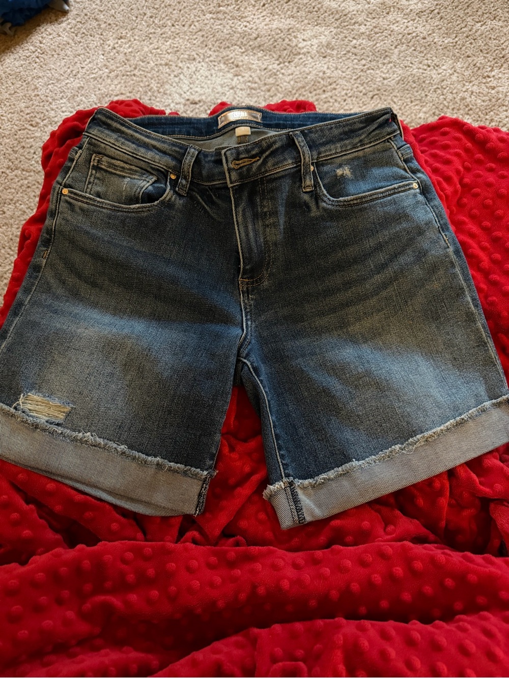 Kut from the Kloth Dark Blue Rolled Hem Denim Shorts
